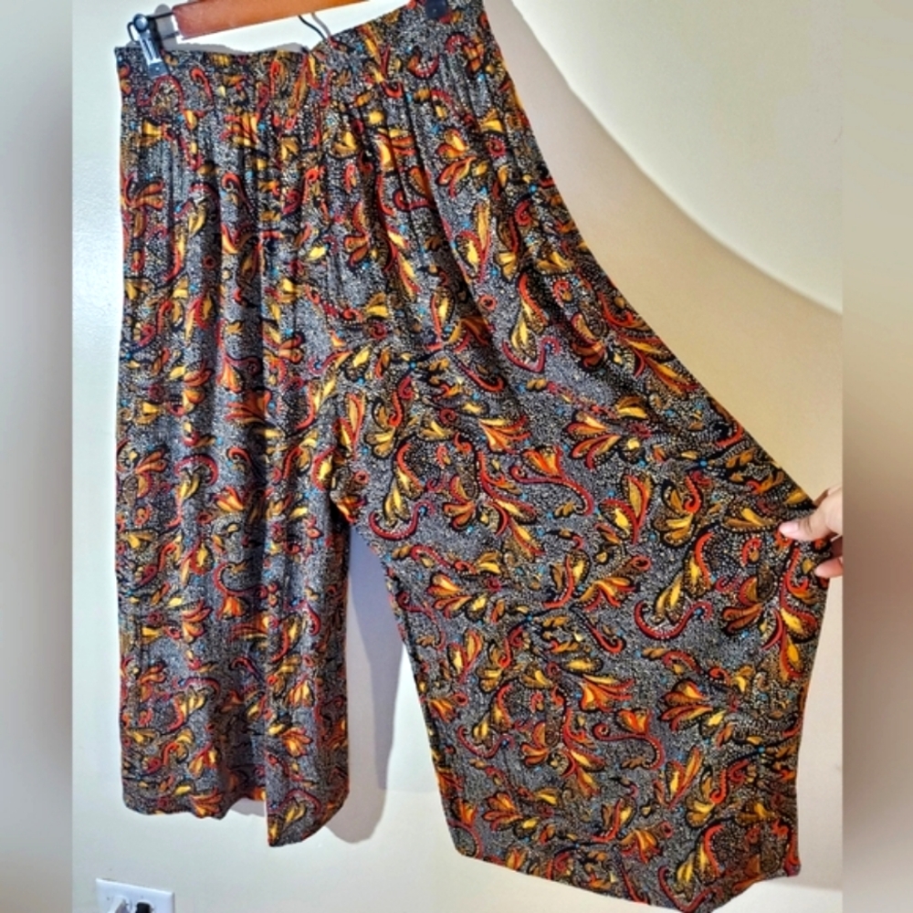 Carole Little Multicolor Paisley Wide Leg Pants